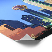 ダラスダウンタウンテキサス州ヴィンテージ ポスター (角)