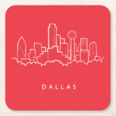 ダラステキサス州のスカイライン スクエアペーパーコースター (正面)