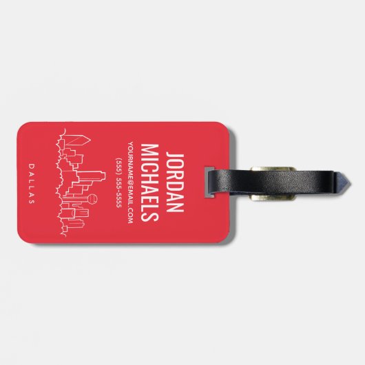 ダラステキサス州のスカイライン ラゲッジタグ (裏面横)