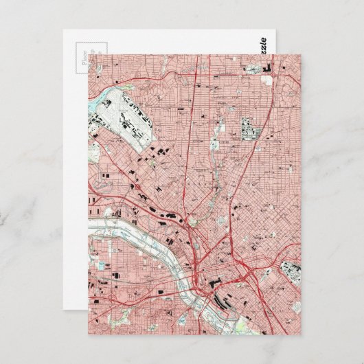 ダラステキサス州の地図(1995年) ポストカード (正面/裏面)