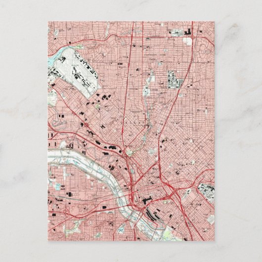 ダラステキサス州の地図（1995年） ポストカード (正面)