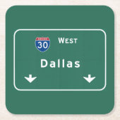 ダラステキサス州のtxの州間幹線道路の高速道路の道: スクエアペーパーコースター (正面)