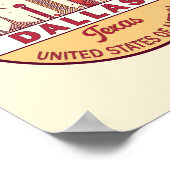 ダラステキサス州シティスカイラインエンブレム ポスター (角)