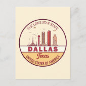 ダラステキサス州シティスカイラインエンブレム ポストカード (正面)