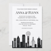 ダラステキサス州シティスカイラインシティスケープウェディングパーティー 招待状 (正面)