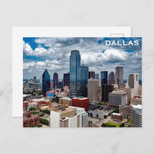 ダラステキサス州シティスカイライン旅行写真 ポストカード (正面/裏面)