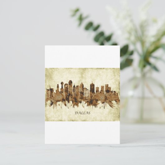 ダラステキサス州シティスケープ シーズンポストカード (スタンド正面)
