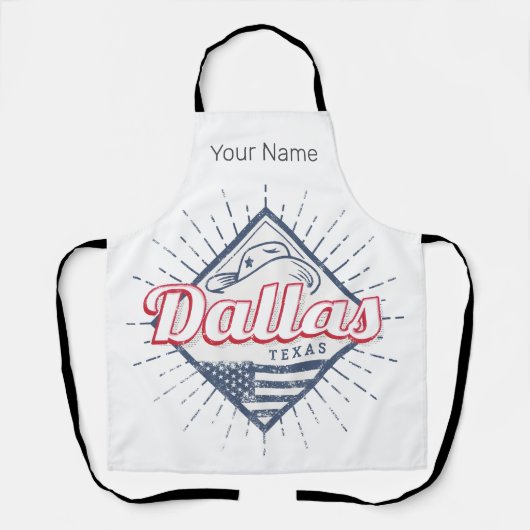 ダラステキサス州シティ統一された州ヴィンテージUSA エプロン (正面)