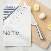 ダラステキサス州シティ統一された州ヴィンテージUSA キッチンタオル (四つ折り)