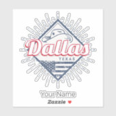 ダラステキサス州シティ統一された州ヴィンテージUSA シール (シート)