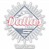 ダラステキサス州シティ統一された州ヴィンテージUSA シール (正面)