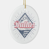 ダラステキサス州シティ統一された州ヴィンテージUSA セラミックオーナメント (右)