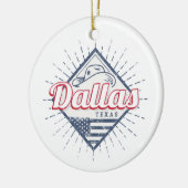 ダラステキサス州シティ統一された州ヴィンテージUSA セラミックオーナメント (左)