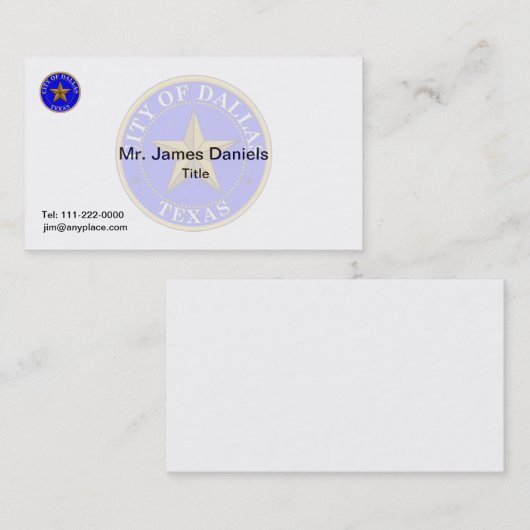 ダラステキサス州シ素晴らしール 名刺 (正面/裏面)