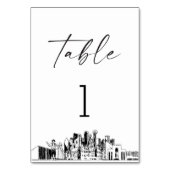 ダラステキサス州スカイラインテーブル番号3.5x5カード テーブルナンバー (裏面)
