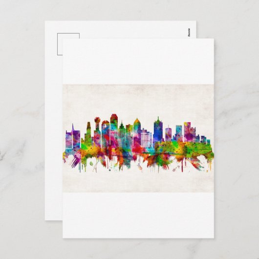 ダラステキサス州スカイライン シーズンポストカード (正面/裏面)