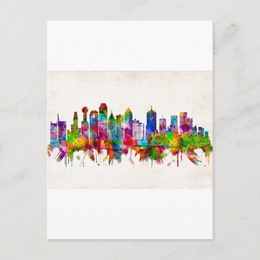 ダラステキサス州スカイライン シーズンポストカード (正面)