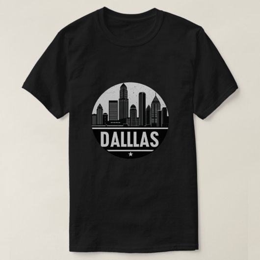 ダラステキサス州スカイライン Tシャツ (デザイン正面)
