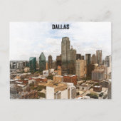 ダラステキサス州パノラマヴィューシティシルエット ポストカード (正面)