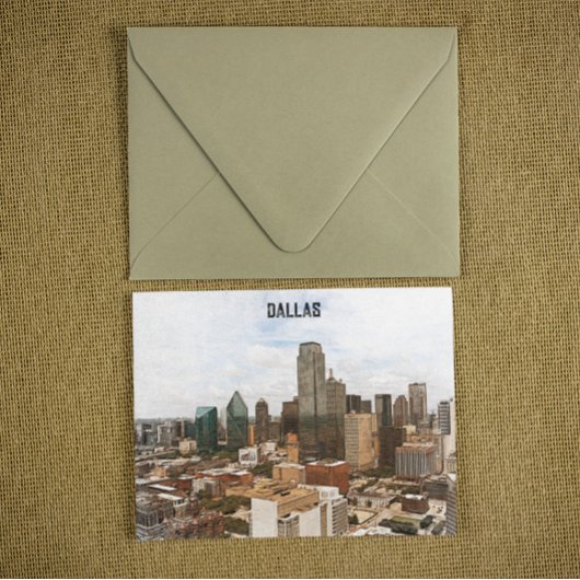 ダラステキサス州パノラマヴィューシティシルエット ポストカード