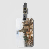 ダラステキサス州パノラマヴィューシティシルエット ラゲッジタグ (正面縦)