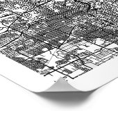 ダラステキサス州ミニマル通りの地図 ポスター (角)