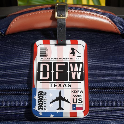 ダラステキサス州ラゲージタグ ラゲッジタグ (正面インサイチュ2)
