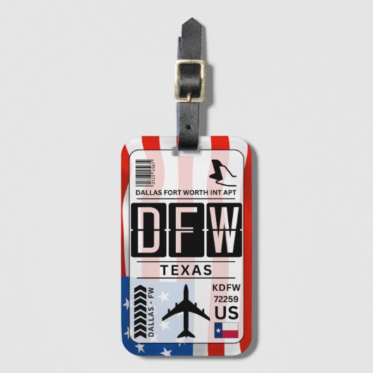 ダラステキサス州ラゲージタグ ラゲッジタグ (正面縦)