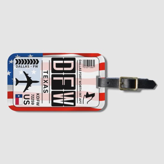 ダラステキサス州ラゲージタグ ラゲッジタグ (正面横)