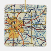 ダラステキサス州ヴィンテージの地図 セラミックオーナメント (裏面)