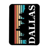 ダラステキサス州ヴィンテージサンセットシティスケープ マグネット (縦)