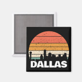 ダラステキサス州ヴィンテージサンセットマグネット マグネット (正面/裏面)