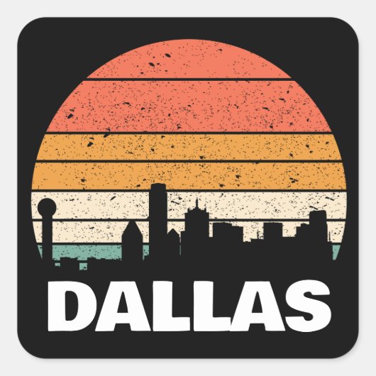 ダラステキサス州ヴィンテージサンセット スクエアシール (正面)
