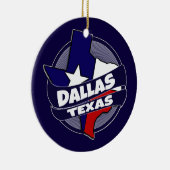 ダラステキサス州国旗のバースト休日オーナメント セラミックオーナメント (右)