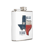 ダラステキサス州州マップ国旗 フラスク (右)