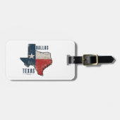 ダラステキサス州州マップ国旗 ラゲッジタグ (正面横)