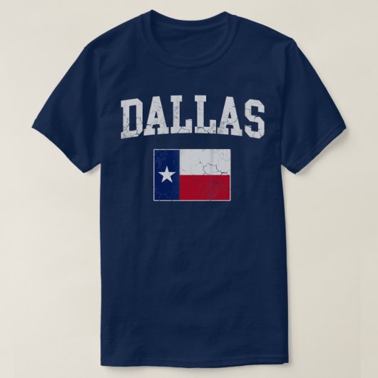 ダラステキサス州州旗ヴィンテージフェード Tシャツ (デザイン正面)