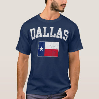 ダラステキサス州州旗ヴィンテージフェード Tシャツ