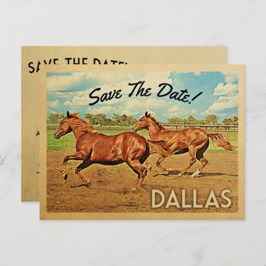 ダラステキサス州日付の馬を保存 案内ポストカード (正面/裏面)