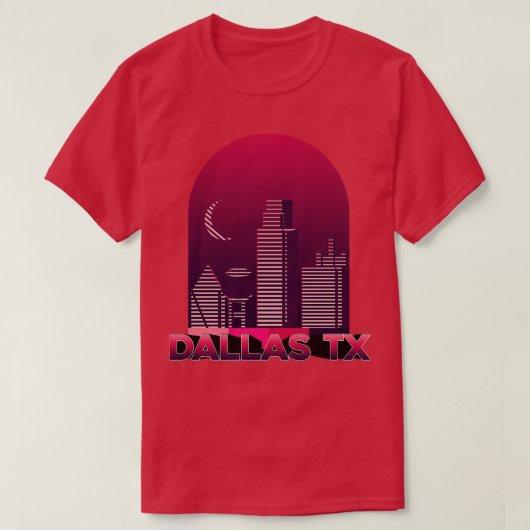 ダラステキサス州Tシャツの夕日 Tシャツ (デザイン正面)