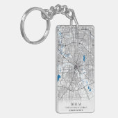 ダラステキサス州USAシティトラベルシティマップ キーホルダー (正面左)