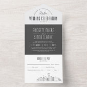 ダラスデコスカイライン | 結婚s オールインワン招待状 (内側)