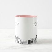 ダラスパーソナライズされた結婚のコーヒーマグ マグカップ (中央)