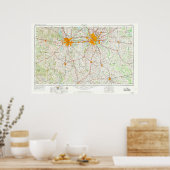 ダラスフォートワースの地図 ポスター (キッチン)