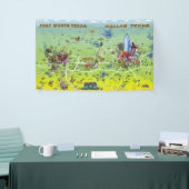 ダラスフォートワーステキサス州マンガマップ 横断幕 (トレードショー)