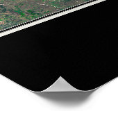 ダラスフォートワーステキサス州宇宙衛星地図 ポスター (角)