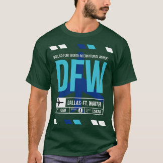 ダラスフォートワースDFWエアポートコードバゲージメントラベル Tシャツ