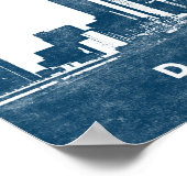 ダラスポスターシティスカイラインプリントテキサス州 ポスター (角)