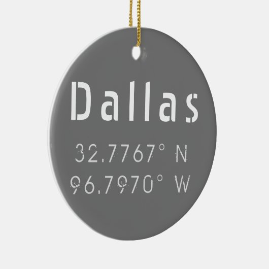 ダラスモダン緯度と経度 セラミックオーナメント (右)