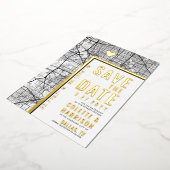 ダラスラブロケーター |結婚式の日付の保存 箔招待状 (回転した状態)